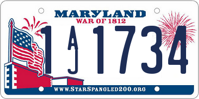 MD license plate 1AJ1734