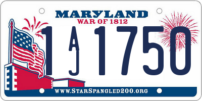 MD license plate 1AJ1750
