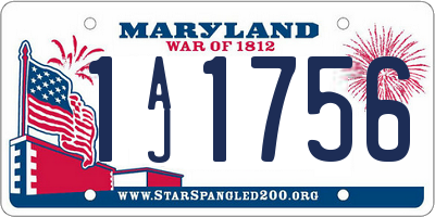 MD license plate 1AJ1756