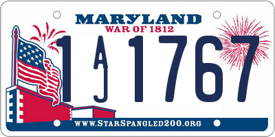 MD license plate 1AJ1767