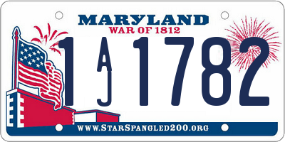 MD license plate 1AJ1782