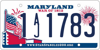 MD license plate 1AJ1783