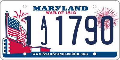 MD license plate 1AJ1790