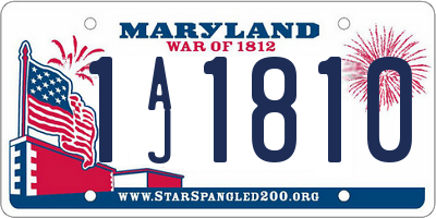 MD license plate 1AJ1810