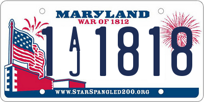 MD license plate 1AJ1818