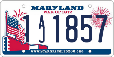 MD license plate 1AJ1857