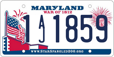MD license plate 1AJ1859