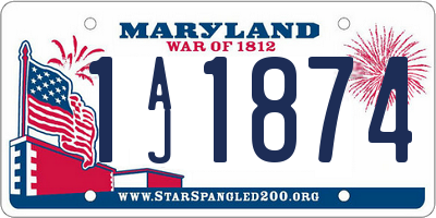 MD license plate 1AJ1874