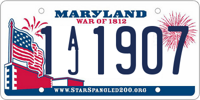 MD license plate 1AJ1907