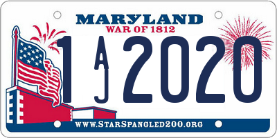 MD license plate 1AJ2020