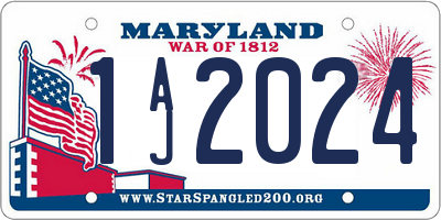 MD license plate 1AJ2024