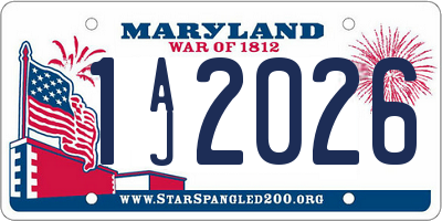MD license plate 1AJ2026