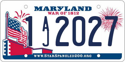 MD license plate 1AJ2027