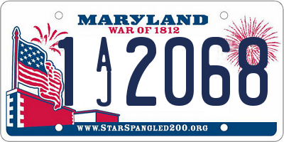 MD license plate 1AJ2068