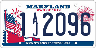 MD license plate 1AJ2096