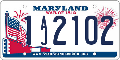 MD license plate 1AJ2102