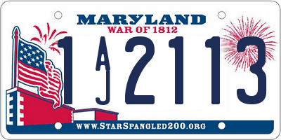 MD license plate 1AJ2113