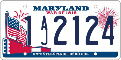 MD license plate 1AJ2124