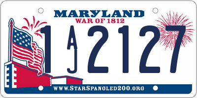 MD license plate 1AJ2127
