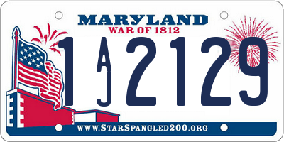 MD license plate 1AJ2129