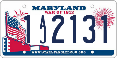 MD license plate 1AJ2131