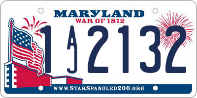 MD license plate 1AJ2132
