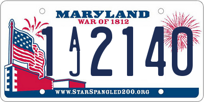 MD license plate 1AJ2140