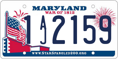 MD license plate 1AJ2159