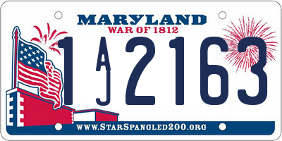 MD license plate 1AJ2163