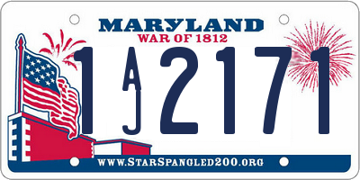MD license plate 1AJ2171