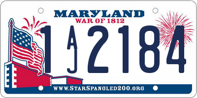 MD license plate 1AJ2184