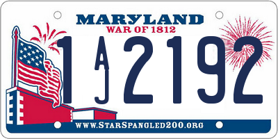 MD license plate 1AJ2192