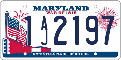 MD license plate 1AJ2197