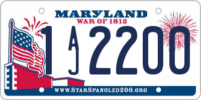 MD license plate 1AJ2200