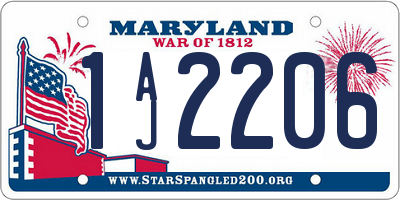 MD license plate 1AJ2206