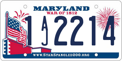 MD license plate 1AJ2214
