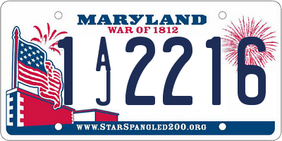MD license plate 1AJ2216