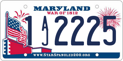 MD license plate 1AJ2225
