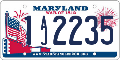 MD license plate 1AJ2235