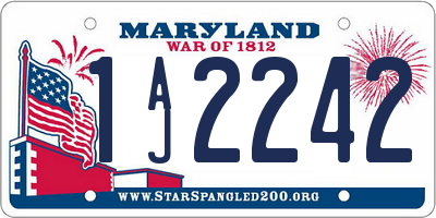 MD license plate 1AJ2242