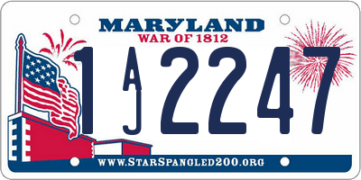 MD license plate 1AJ2247