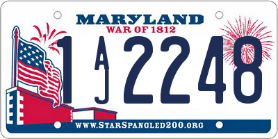 MD license plate 1AJ2248