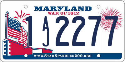 MD license plate 1AJ2277