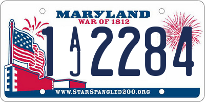 MD license plate 1AJ2284