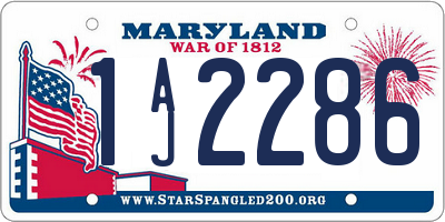 MD license plate 1AJ2286