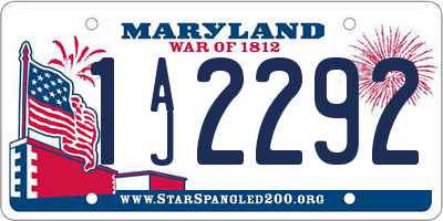 MD license plate 1AJ2292