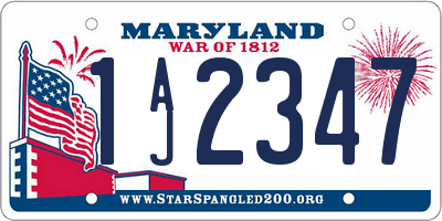 MD license plate 1AJ2347
