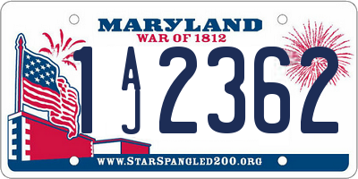 MD license plate 1AJ2362