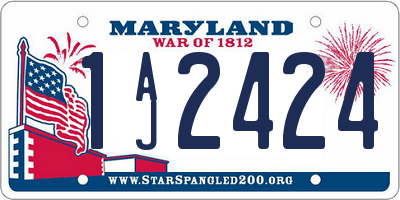 MD license plate 1AJ2424