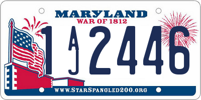 MD license plate 1AJ2446
